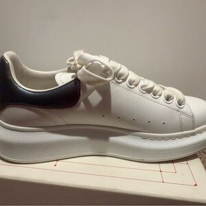 Alexander McQueen White and Black Platform Sneakers